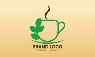 caffè logo. tè tazza logo o icona. tè logo. vettore