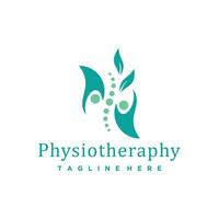 fisioterapia logo per massaggio e attività commerciale con creativo elemento concetto premio vettore