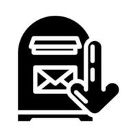 Aperto lettera scatola Caricamento in corso cassetta postale glifo icona vettore illustrazione