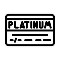 platino carta banca pagamento linea icona vettore illustrazione