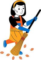 giovane donna Casa addetto alle pulizie vettore illustrazione
