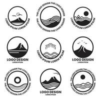 montagna logo nel turismo concetto nel minimo stile per decorazione vettore