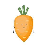 vettore illustrazione per bambini salutare nutrizione con un' carino cartone animato divertente carota. bambino verdura personaggio