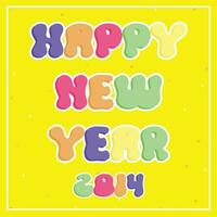2014 contento nuovo anno carta curva Palloncino parola festa colorato vettore design