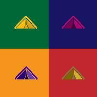 tenda logo design colorato sfondo, logo icona per ragnatela vettore