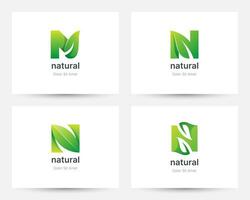 impostato di creativo lettera n naturale logo vettore