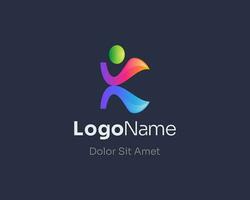 creativo colorato persone con lettera K logo vettore