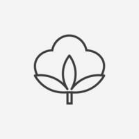 cotone icona vettore. fibra, tessuto, fiore, pianta simbolo vettore