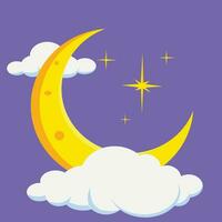 Luna scintille e nube per Ramadhan vettore