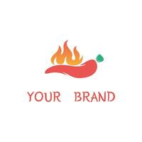 logo illustrazione di chili Pepe con fuoco design concetto. vettore