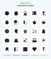 creativo celebrazione vacanza 25 glifo solido nero icona imballare come come vacanza. tavola. matrimonio. vacanza. evento vettore