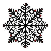 cartone animato fiocco di neve Natale colorato ornamenti icona. inverno evento. Natale decorazioni. contento nuovo anno. scarabocchio elementi. vettore