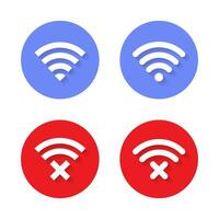 Wi-Fi connessione e disconnesso senza fili Rete icona vettore nel piatto stile