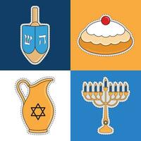 impostato di colorato hanukkah icone vettore