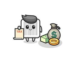 personaggio cartone animato di codice a barre come contabile vettore