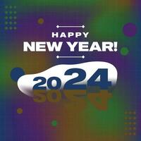 contento nuovo anno 2024 sfondo maglia multicolore vettore