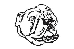 cane - bulldog testa tatuaggio design vettore