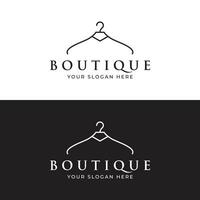 semplice cappotto appendiabiti logo modello design con creativo idea.logo per attività commerciale, boutique, moda, bellezza. vettore