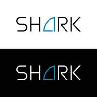 lettera squalo logo design modello vettore