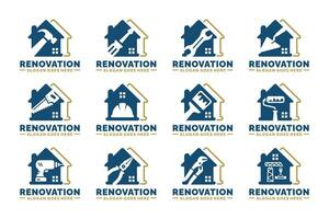 casa rinnovamento logo impostato design vettore illustrazione
