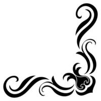 semplice Vintage ▾ nero vittoriano angolo il giro fantasia nero monogramma impostare, astratto icone, semplice simbolo di fiore. vettore