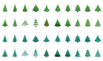 impostato di colorato Natale albero icone vettore illustrazione