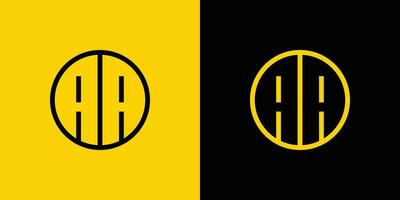 semplice aa lettera cerchio logo impostare, adatto per attività commerciale con un' o aa iniziale. vettore