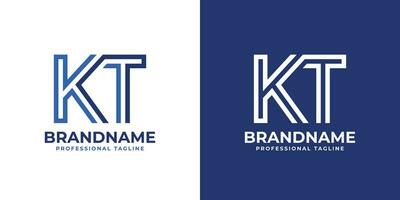 lettera kt linea monogramma logo, adatto per attività commerciale con kt o tk iniziali. vettore