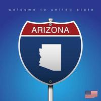 cartello stradale stile america arizona e mappa vettore