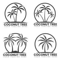 Noce di cocco albero logo, albero logo, Noce di cocco albero silhouette, Noce di cocco pianta logo, pianta monogramma, albero vettore, silhouette, palma albero, logo disegno, loghi, il branding vettore
