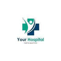 semplice ospedale logo illustrazione disegno, moderno medico logo ispirazione modello vettore