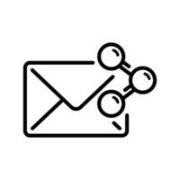 e-mail e Condividere icone nel linea stile vettore