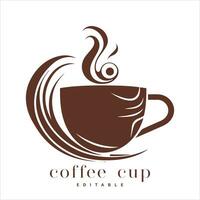 caffè negozio logo modello, naturale astratto caffè tazza con vapore, caffè Casa emblema, creativo bar logotipo, moderno di moda simbolo design vettore illustrazione isolato su bianca sfondo cartello