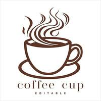 caffè negozio logo modello, naturale astratto caffè tazza con vapore, caffè Casa emblema, creativo bar logotipo, moderno di moda simbolo design vettore illustrazione isolato su bianca sfondo cartello