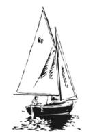 schizzo di barca a vela da diporto vettore
