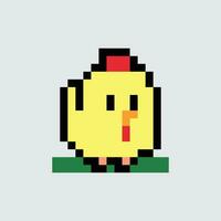 pixel pollo icona vettore illustrazione