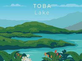 toba lago Indonesia vettore