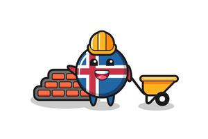 personaggio dei cartoni animati della bandiera islandese come costruttore vettore