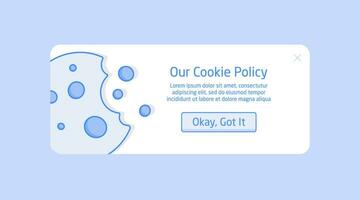 Internet sito web apparire per biscotto politica notifica, nostro biscotto politica vettore