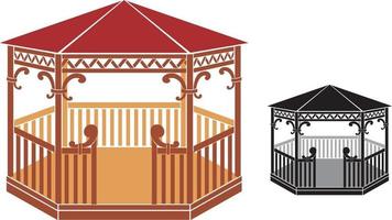 design gazebo in legno vettore