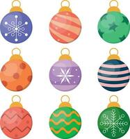 impostato di nuovo anno palle, Natale decorazioni collezione, piatto design vettore