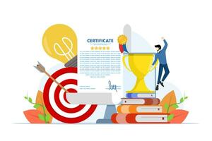 vettore illustrazione di il concetto di un educativo o corso certificato o premio