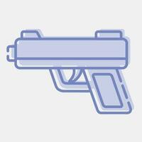 icona mano pistola. militare elementi. icone nel Due tono stile. bene per stampe, manifesti, logo, infografica, eccetera. vettore