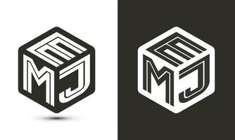 em lettera logo design con illustratore cubo logo, vettore logo moderno alfabeto font sovrapposizione stile.