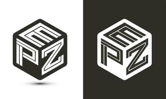 epz lettera logo design con illustratore cubo logo, vettore logo moderno alfabeto font sovrapposizione stile.