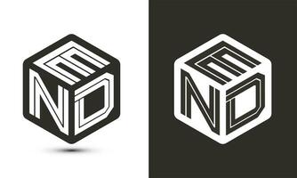 fine lettera logo design con illustratore cubo logo, vettore logo moderno alfabeto font sovrapposizione stile.