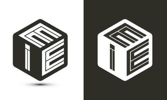 eie lettera logo design con illustratore cubo logo, vettore logo moderno alfabeto font sovrapposizione stile.