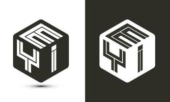 ehi lettera logo design con illustratore cubo logo, vettore logo moderno alfabeto font sovrapposizione stile.
