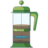 piatto icona illustrazione del metodo di preparazione del caffè. vettore
