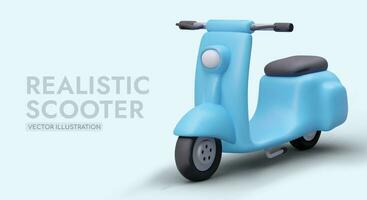 pubblicità manifesto per elettronico trasporto vendita e noleggio azienda. realistico 3d scooter vettore